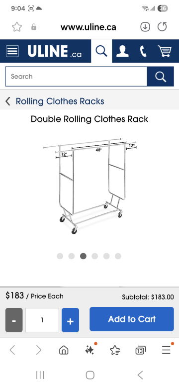 Renwick Adjustable Double Rail Commercial Clothing Rack - photo 4