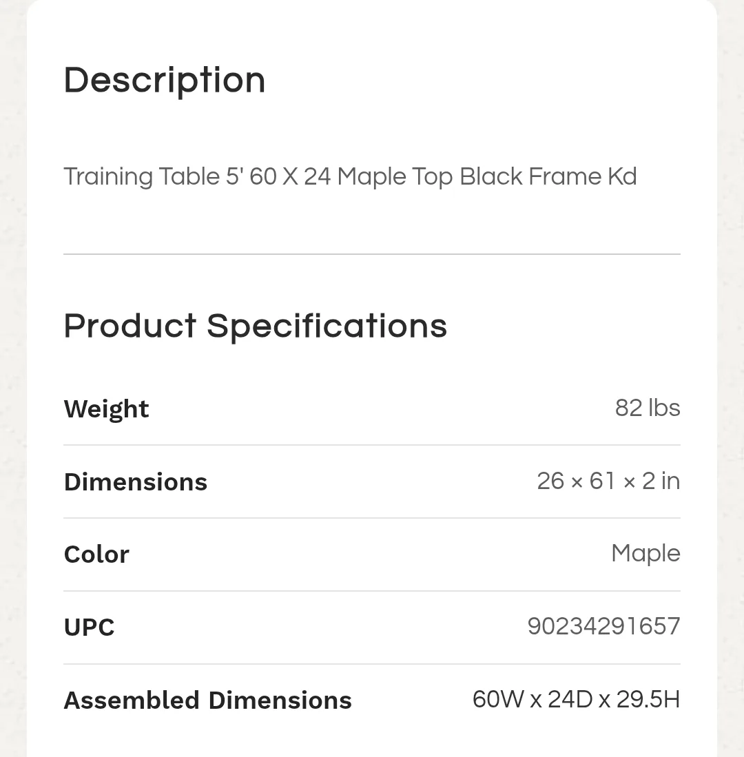 BNIB 5' Folding Maple Top Nesting Table image indicator(2)