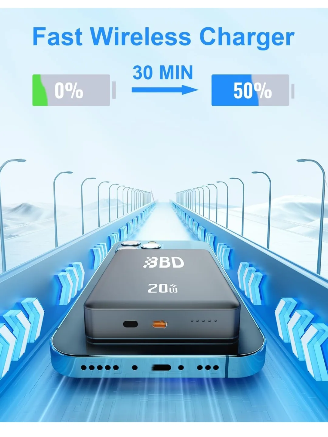 Magnetic Wireless Power Bank image indicator(2)