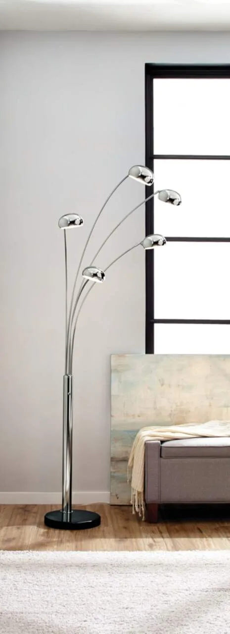 Silver Arc Floor Lamp, 5-Light thumbnail