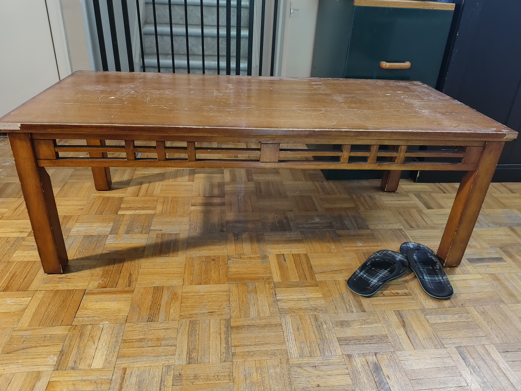 Wooden Coffee Table with matching end tables