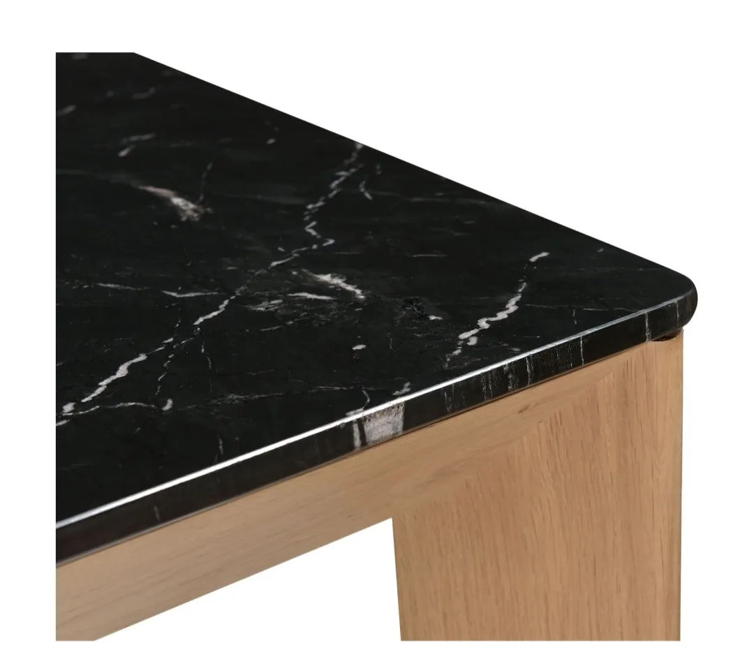 Modern Dining Table - Black Marble Top & Oak Frame image indicator(6)