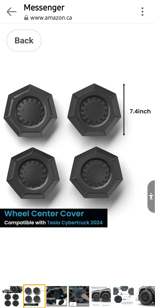 Tesla Cybertruck 2024 Wheel Center Cover (Set of 4) image indicator(3)