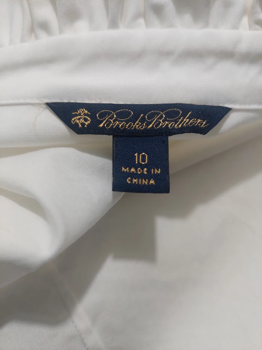 Brooks Brothers White  Elegant Ruffle  Blouse image indicator(5)
