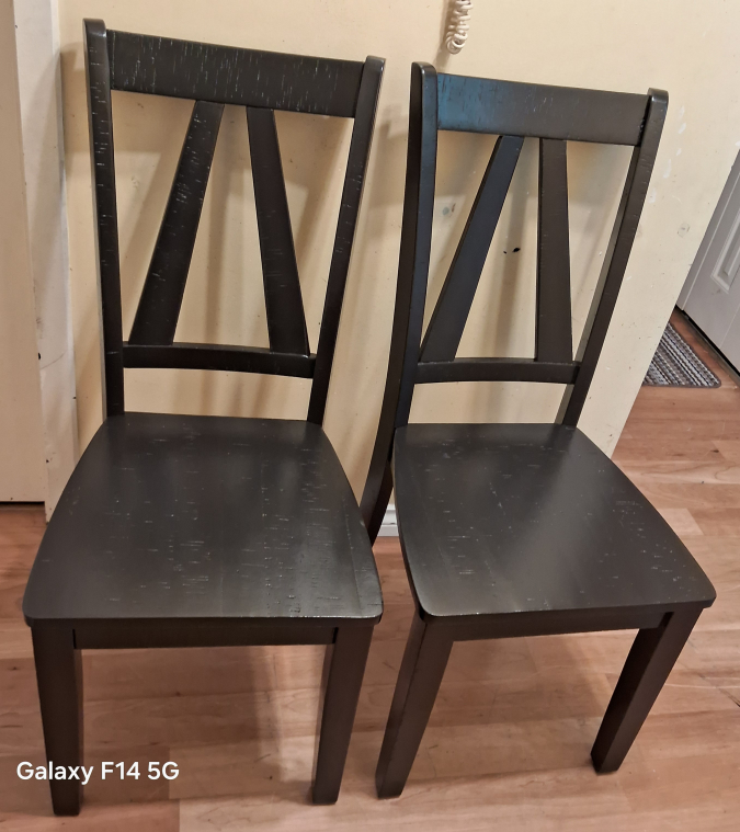 2 solid hardwood chairs(pick up today)