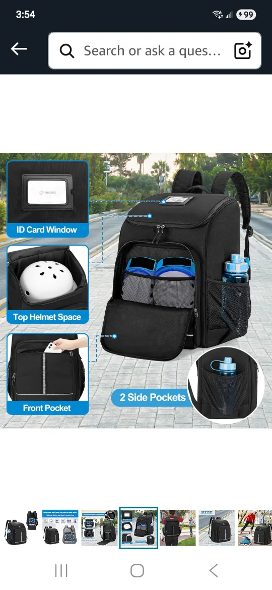 Black Roller Skate Backpack image indicator(3)