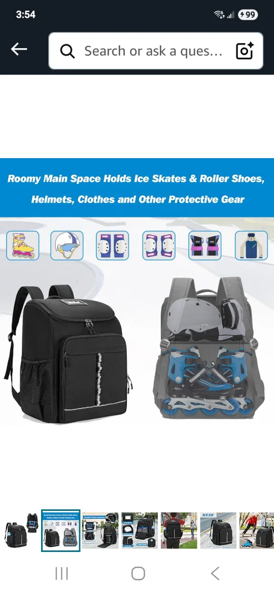 Black Roller Skate Backpack image indicator(10)