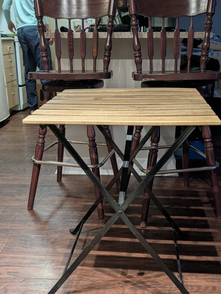 Folding Side Table with Metal Legs image indicator(2)