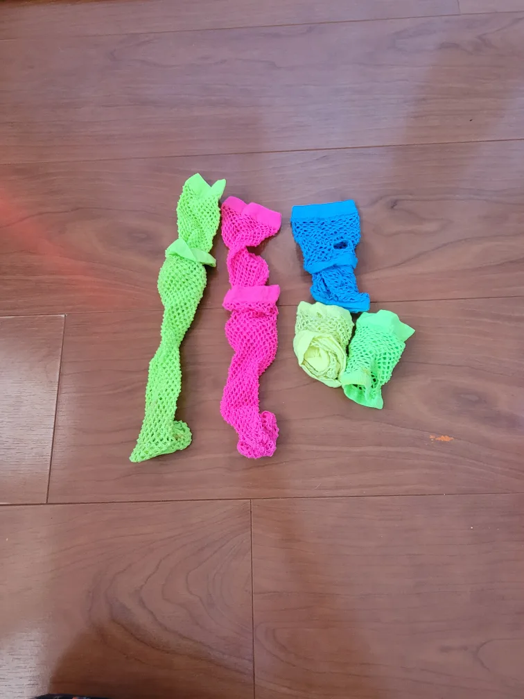 Assorted Fishnet Stockings - Green, Pink, Blue thumbnail