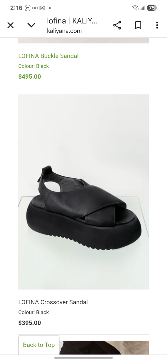 Lofina Black Leather Crossover Sandals 8.5 - photo 3