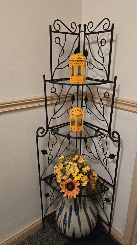 Black Metal Corner Shelf