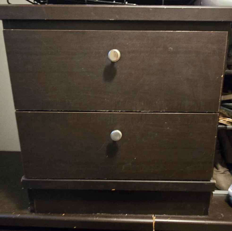 Just Cosmetic  Two Dark Brown Dresser & nightstand