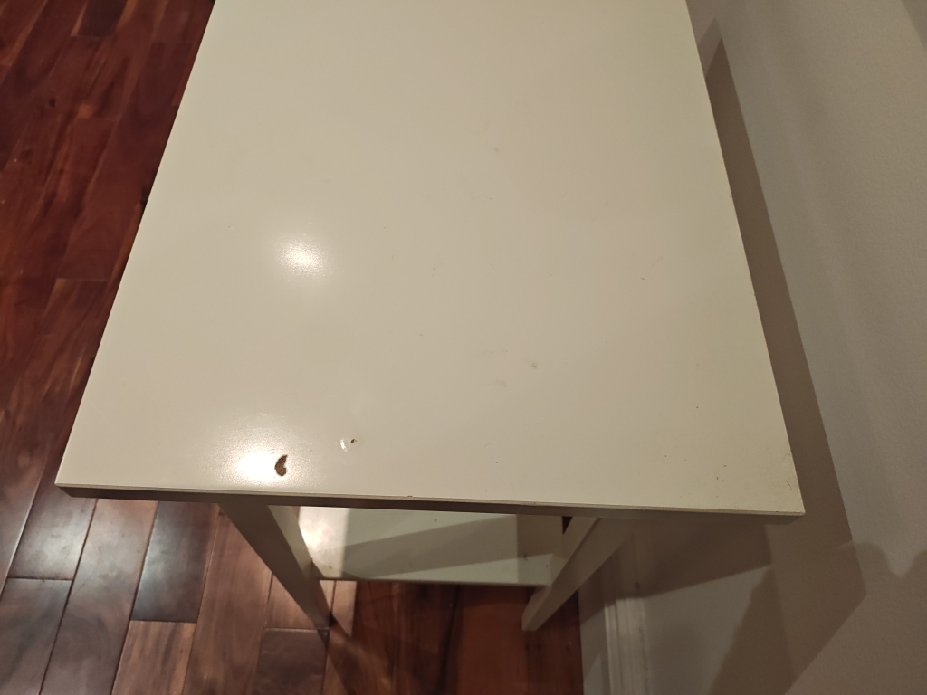 White Bedside Table with Drawer - photo 3