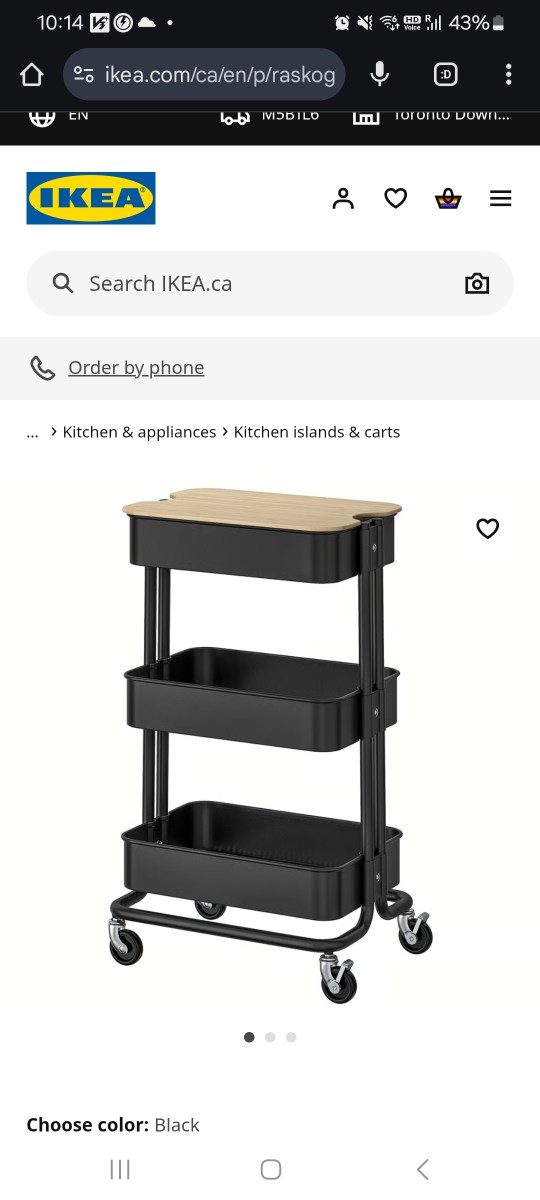 IKEA RÅSKOG Cart - Black - photo 2