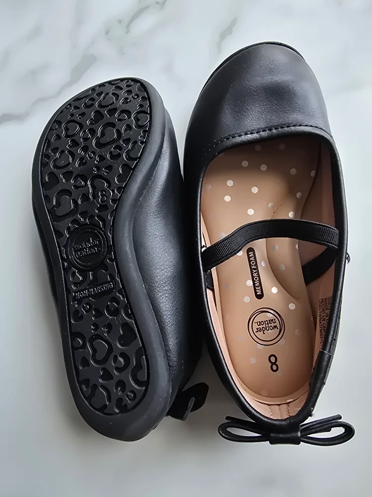Kids Black ballet flats, size 8 thumbnail