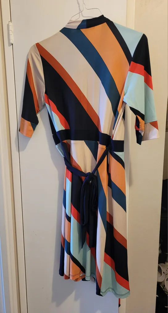 *new* FEMME Wrap Dress - Striped, Size S image indicator(3)