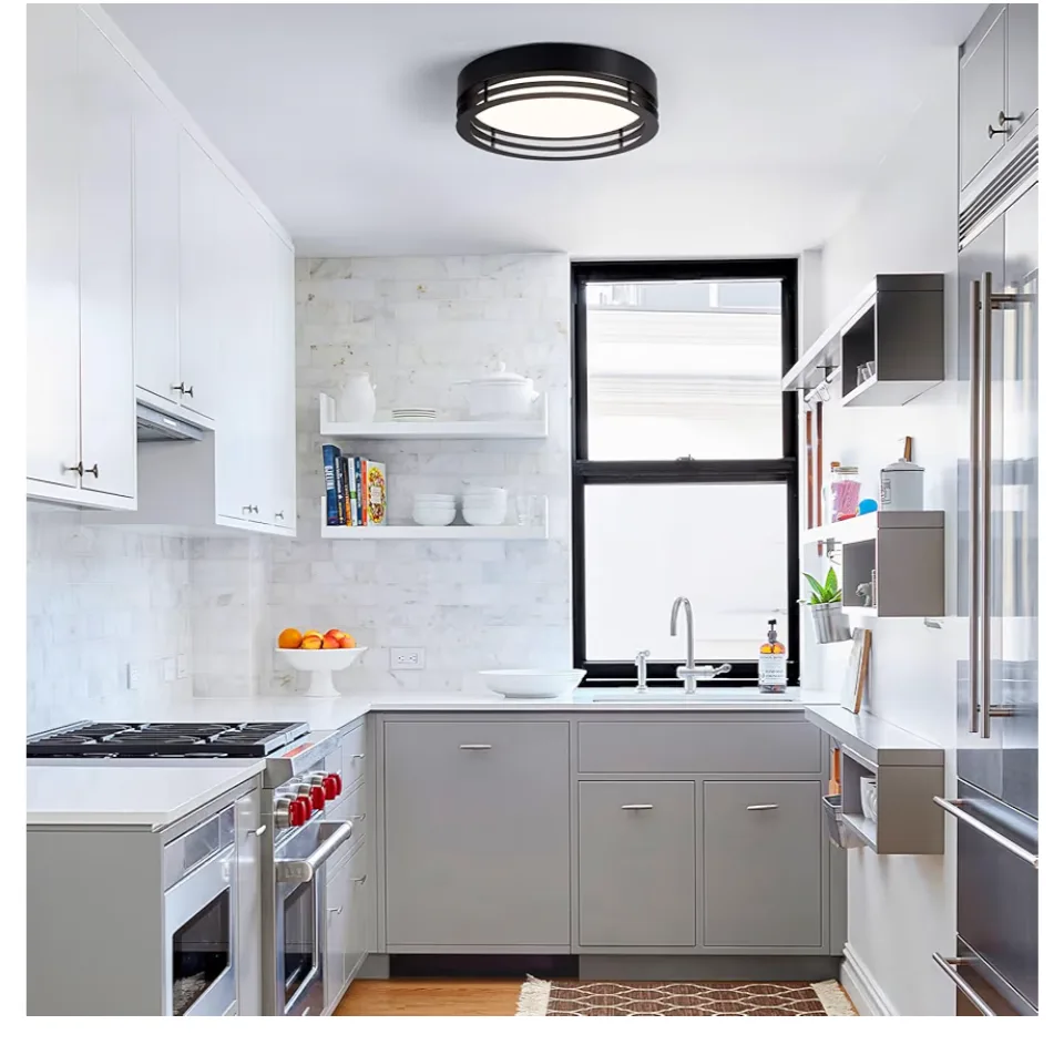 ZUYURT Dimmable Black Flush Mount Ceiling Light image indicator(6)