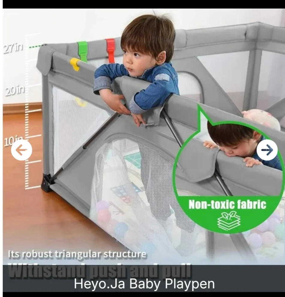 New Heyo Ja Baby Playpen Foldable Play Yard 71" x 59" thumbnail