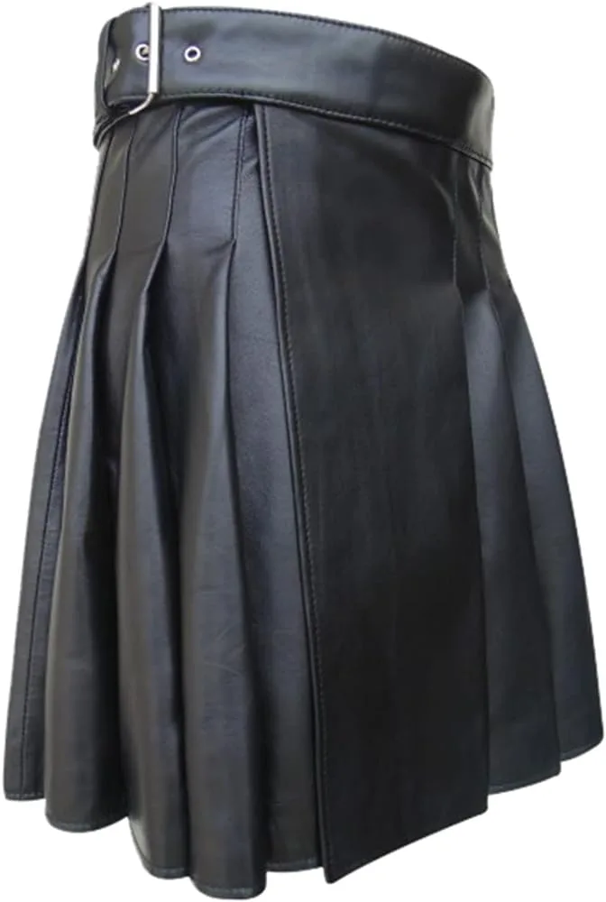 New Black Faux Leather Kilt thumbnail