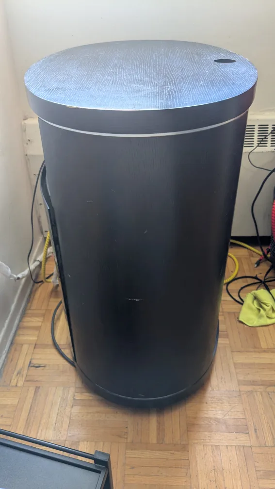 Black Round Glass TV Stand thumbnail