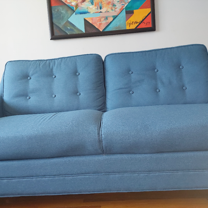 Blue Three Seater Sofa - photo 3