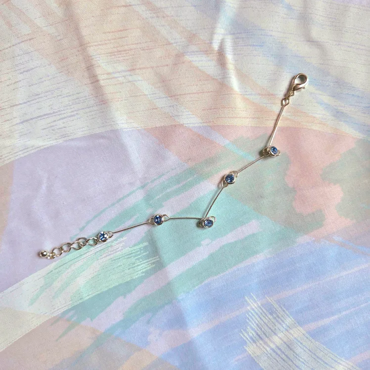 Kids Silver Bracelet with Blue Stones image indicator(2)