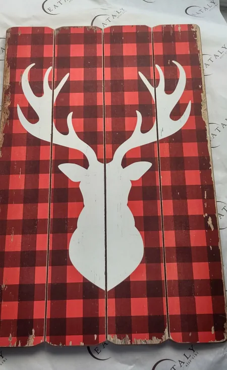 Rustic Wood Pallet Art - Maple Leaf & Deer image indicator(5)