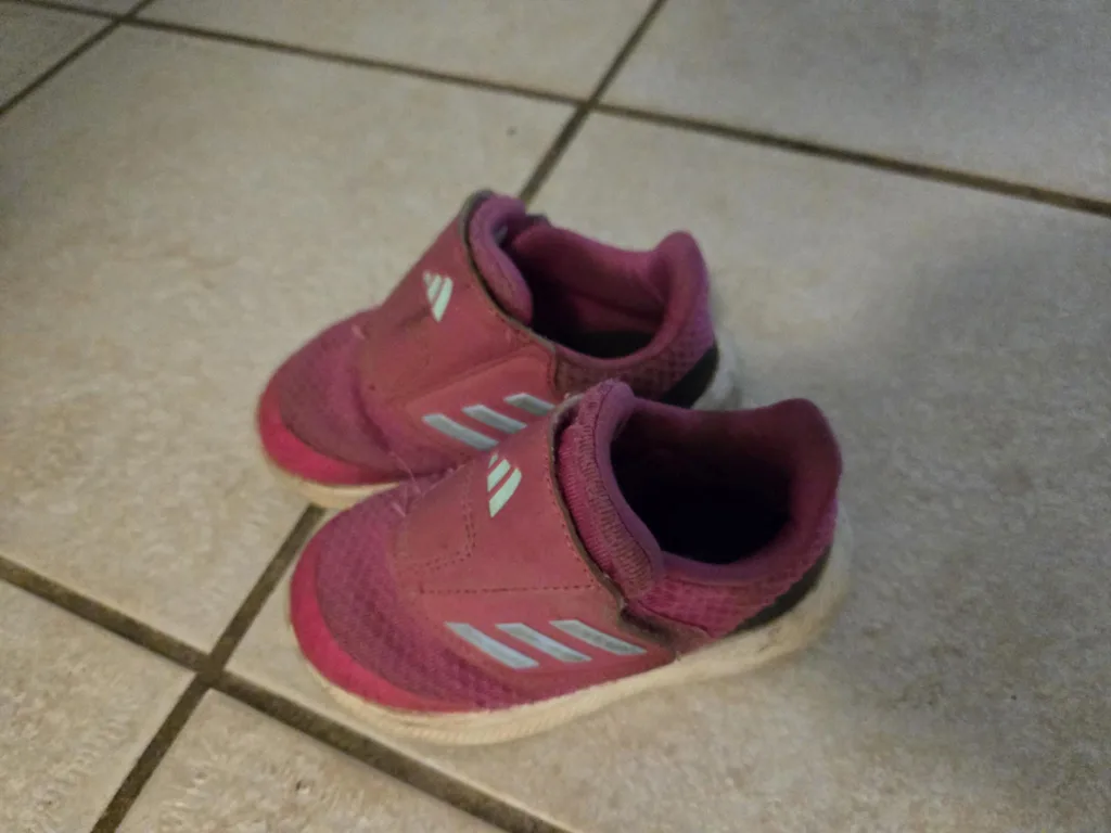 Adidas Kids' Pink Slip-On Shoes.  #freecycle thumbnail