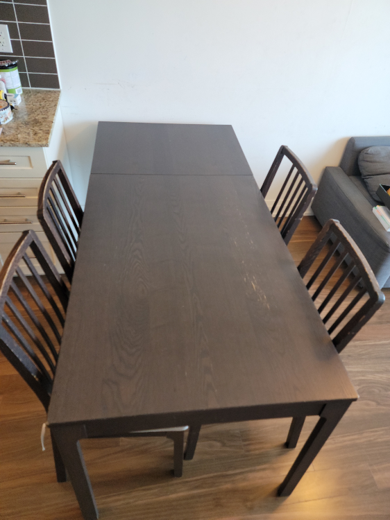 Extendable Dark Brown Table + 4 chairs - photo 4