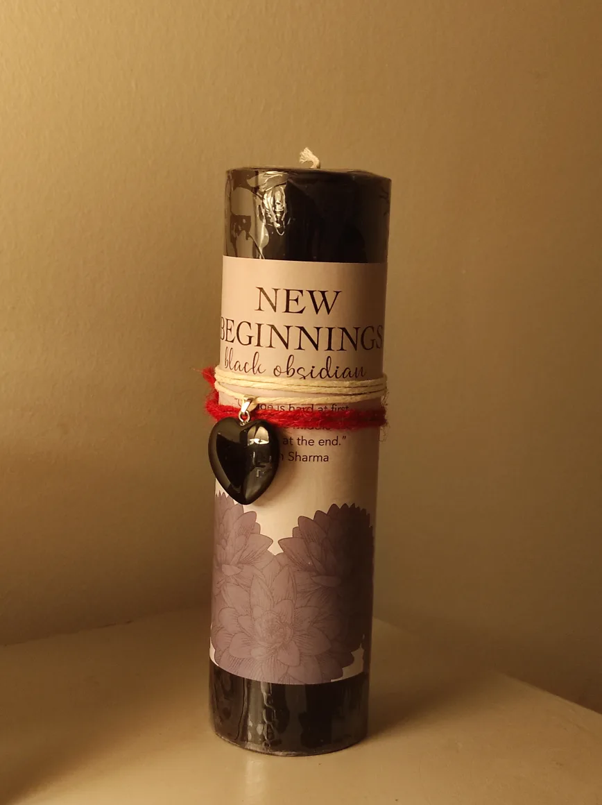 New Beginnings Black Obsidian Candle thumbnail