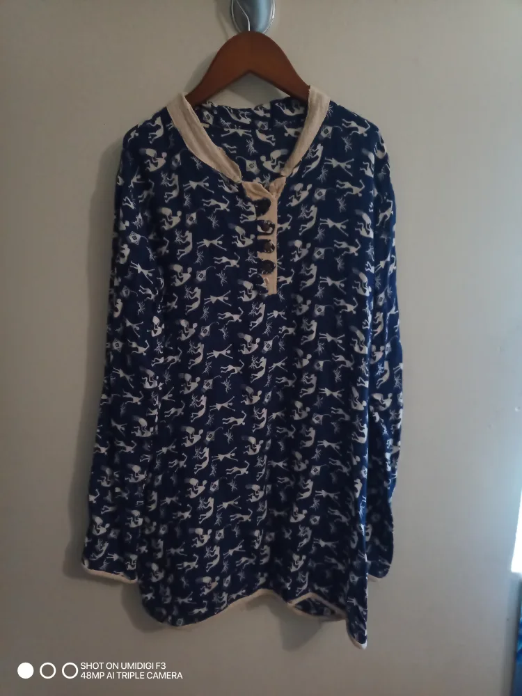 Patterned Long Sleeve Blouse thumbnail