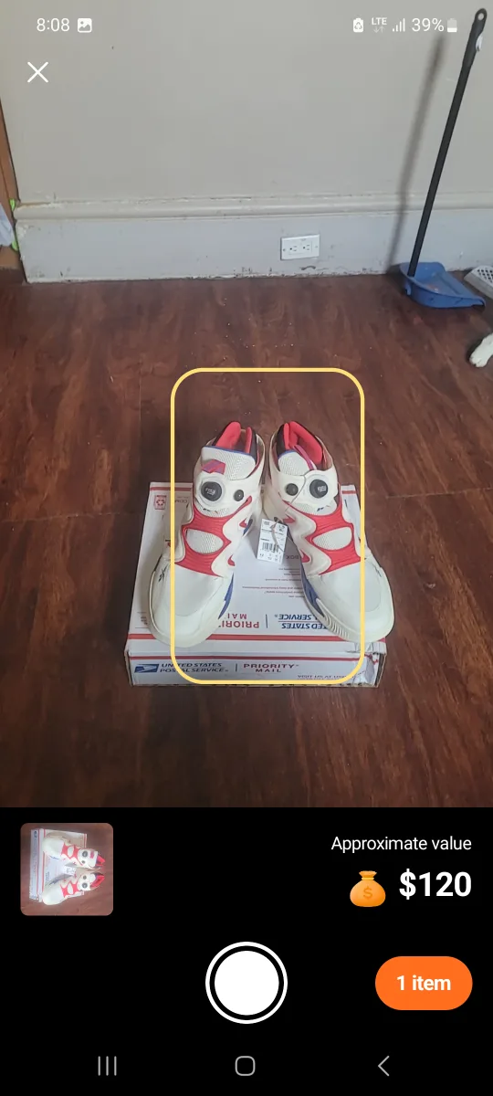 Reebok White and Red Sneakers thumbnail