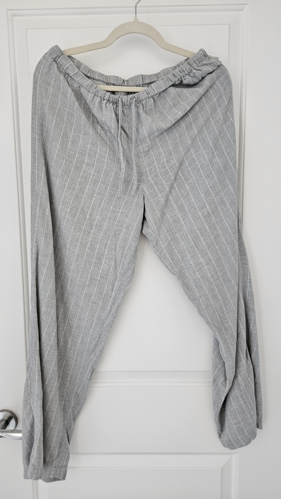 Ralph Lauren Grey Striped Pajama Set, Large - photo 3