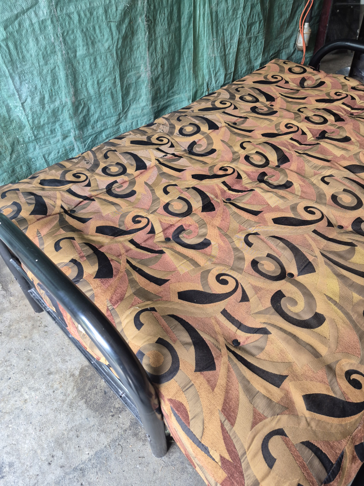 Futon Couch with Black Metal Frame - photo 3