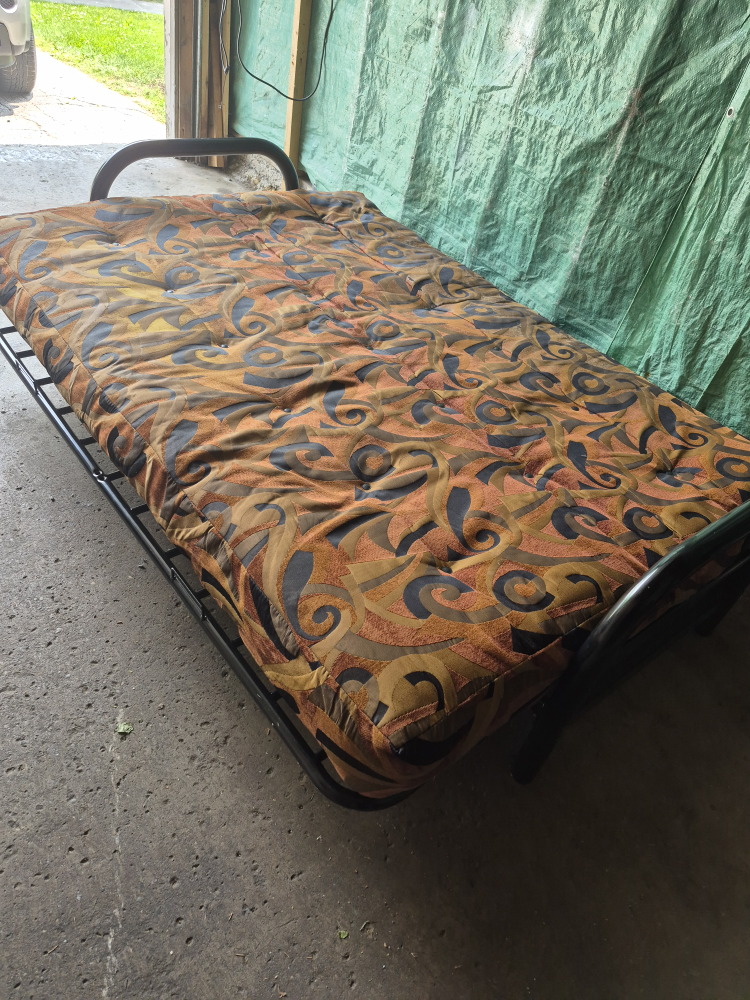 Futon Couch with Black Metal Frame - photo 5