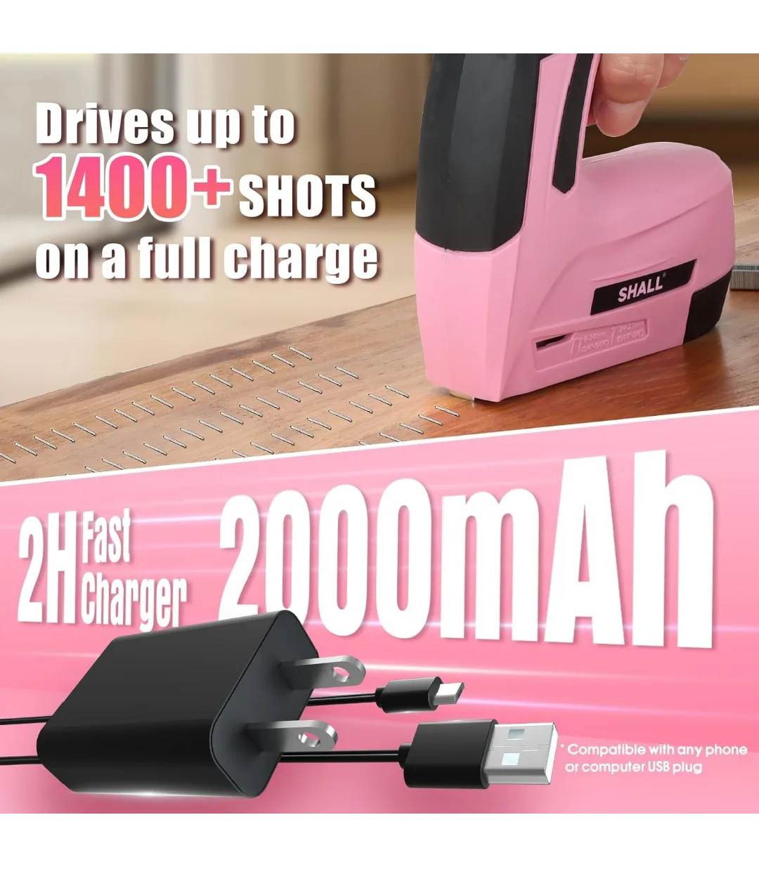 Rechargeable Cordless Staple Gun Kit image indicator(4)