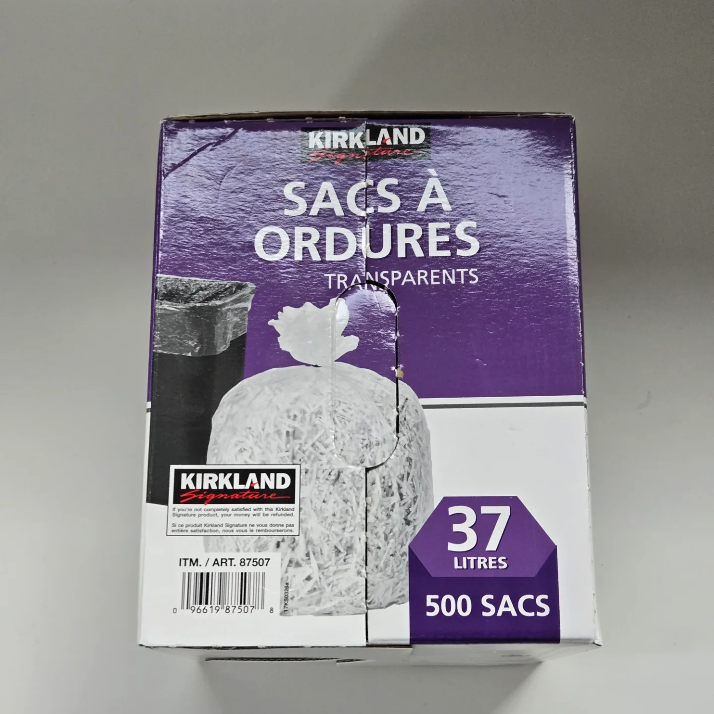 Clear wastebasket liner, 10 Gallon/37.8 L, 500 count (Costco) image indicator(3)