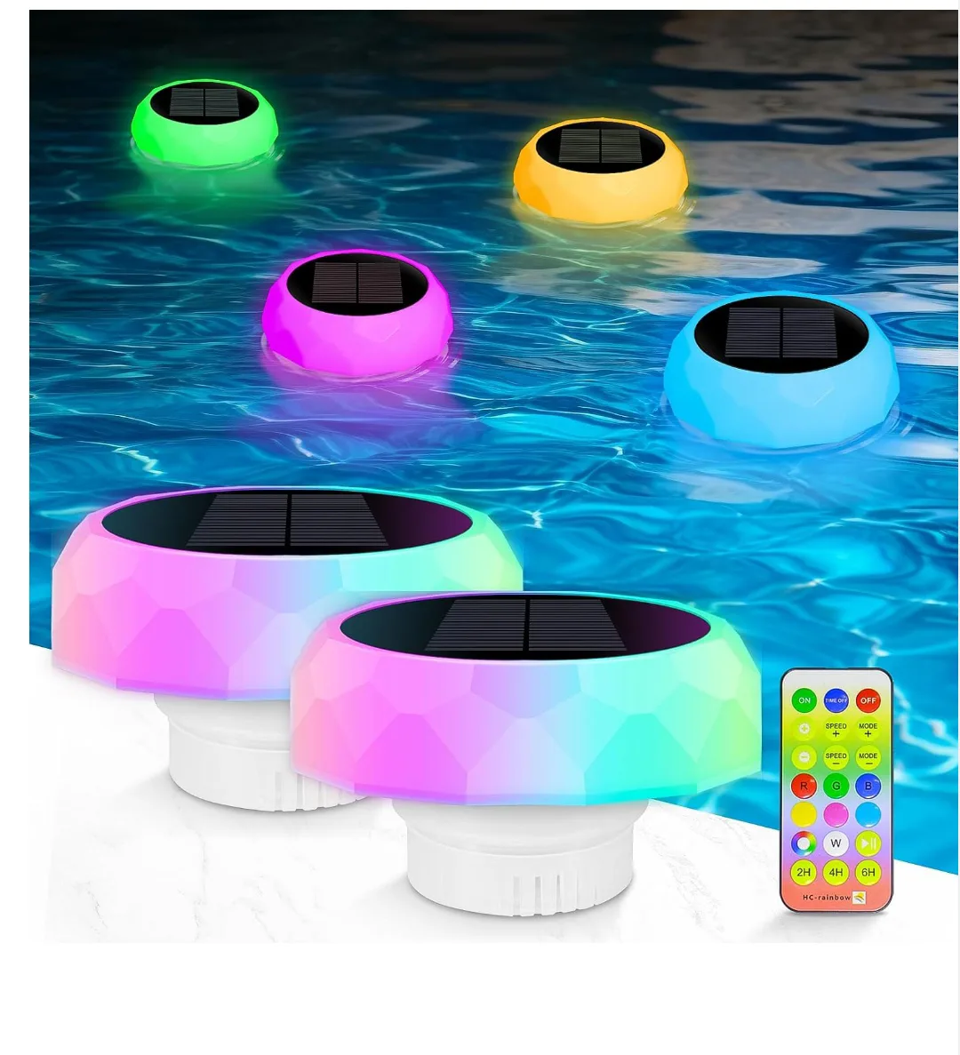 Solar Pool Lights with Chlorine Box. 2pcs image indicator(9)