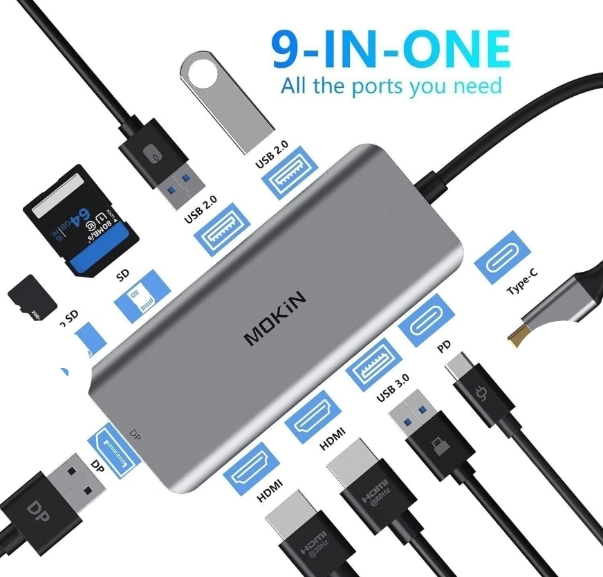 Mokin 9-in-1 USB-C Hub - Like New!