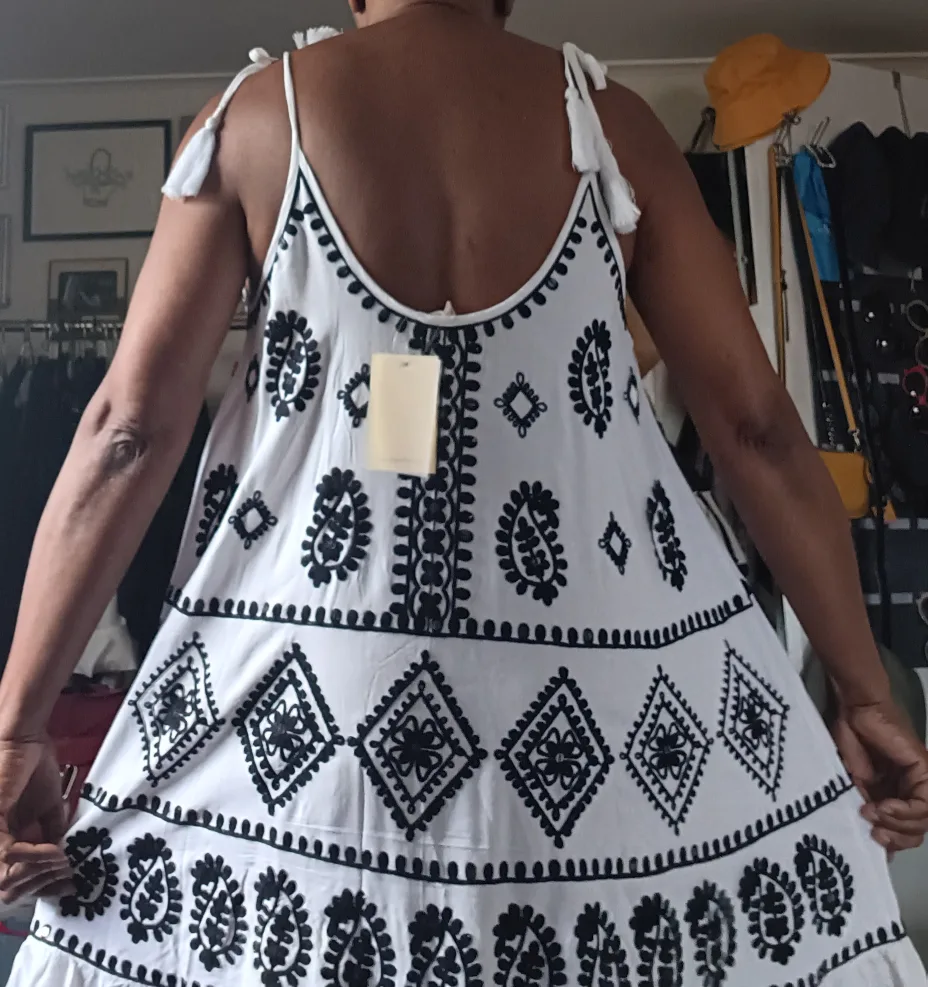 Elan White Embroidered Dress image indicator(2)