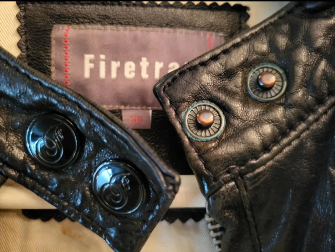 ❣️ Genuine Leather Jacket Black Firetrap London - Size XS image indicator(3)