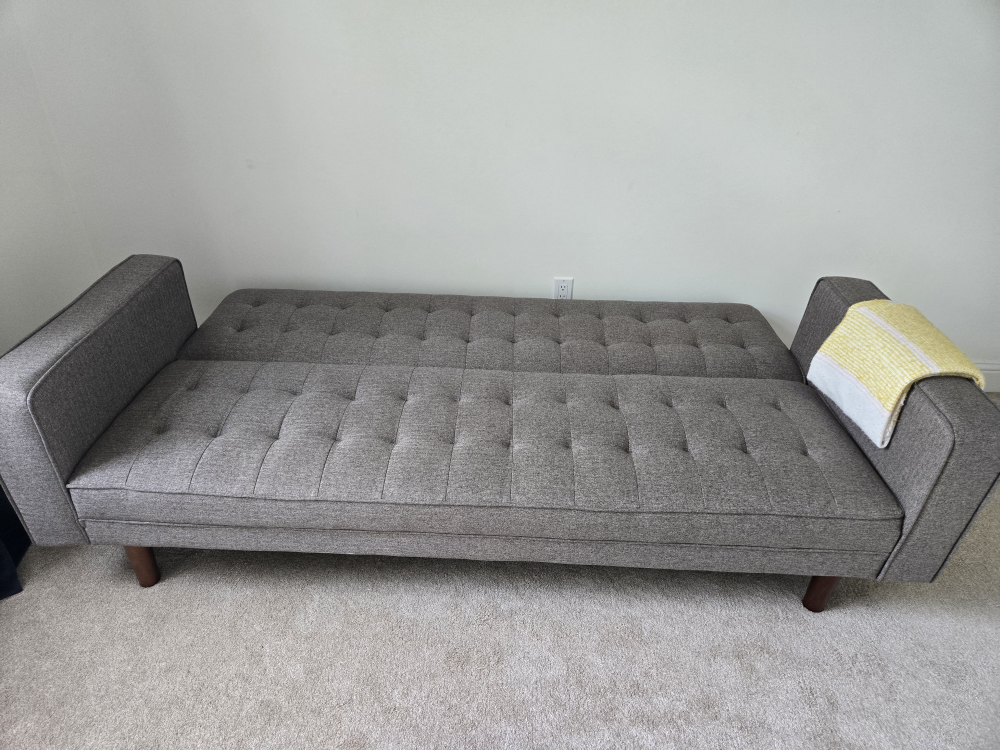 Grey Convertible Futon Sofa Bed