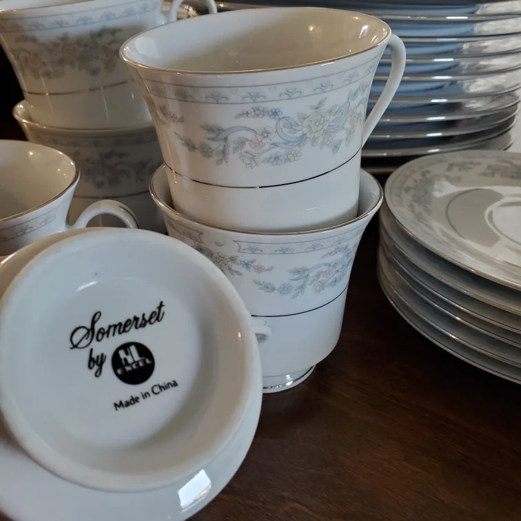 49 piece Fine China Dishes, Somerset pattern by NL Excel 🥕 image indicator(5)
