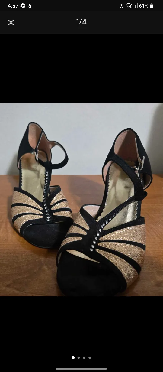 Black & Gold Dance Shoes thumbnail