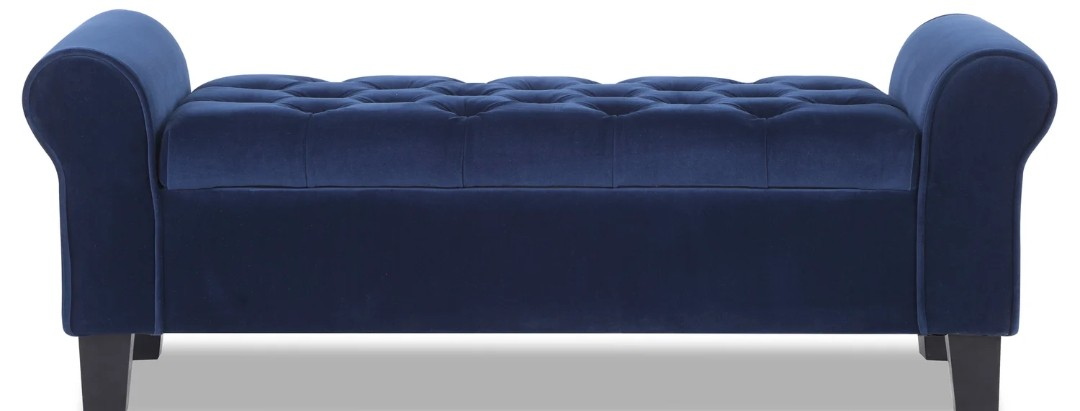 Sadie Storage Bench - Blue Velvet