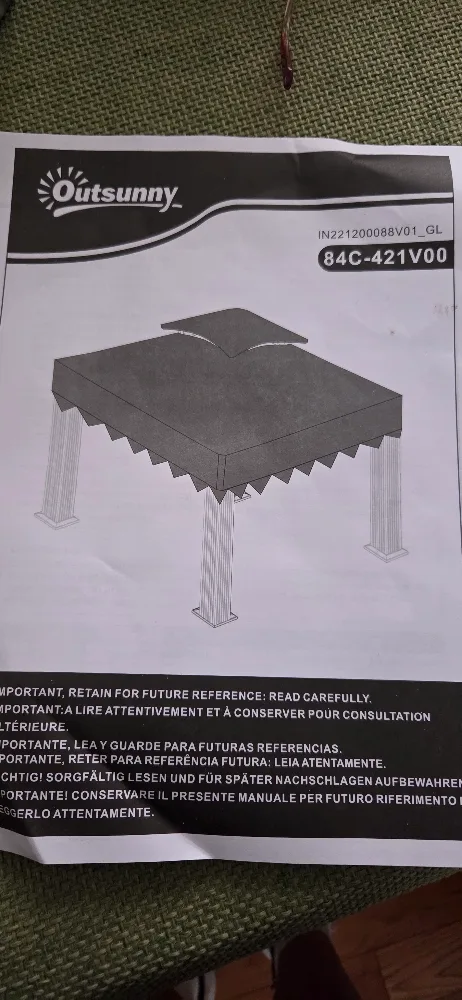 Outsunny Gazebo Conopi Replacement in Cream White image indicator(6)