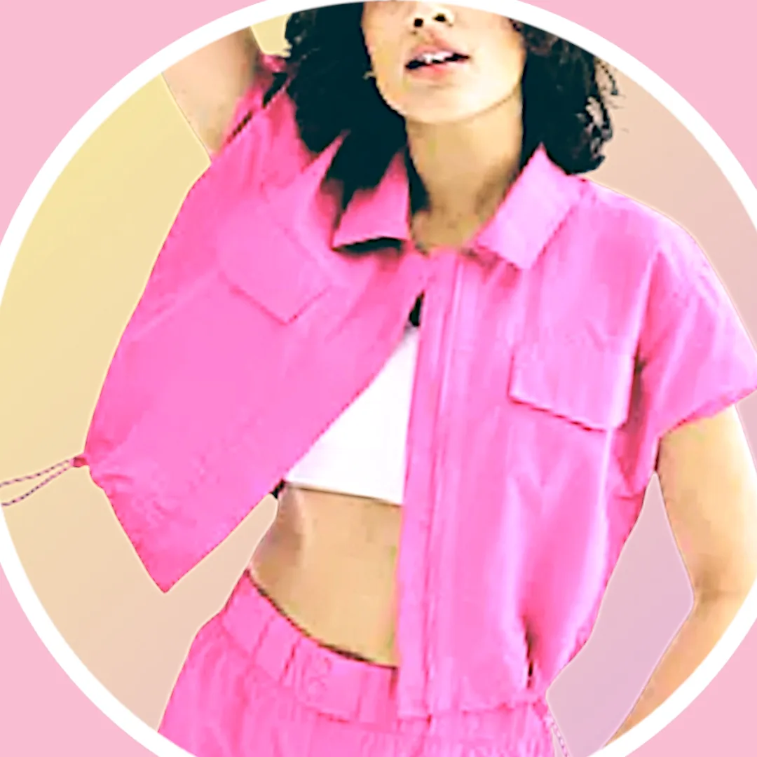 Lightweight NWT XL, XXL Crop Utility Cargo Shirt, 4 Pockets image indicator(8)