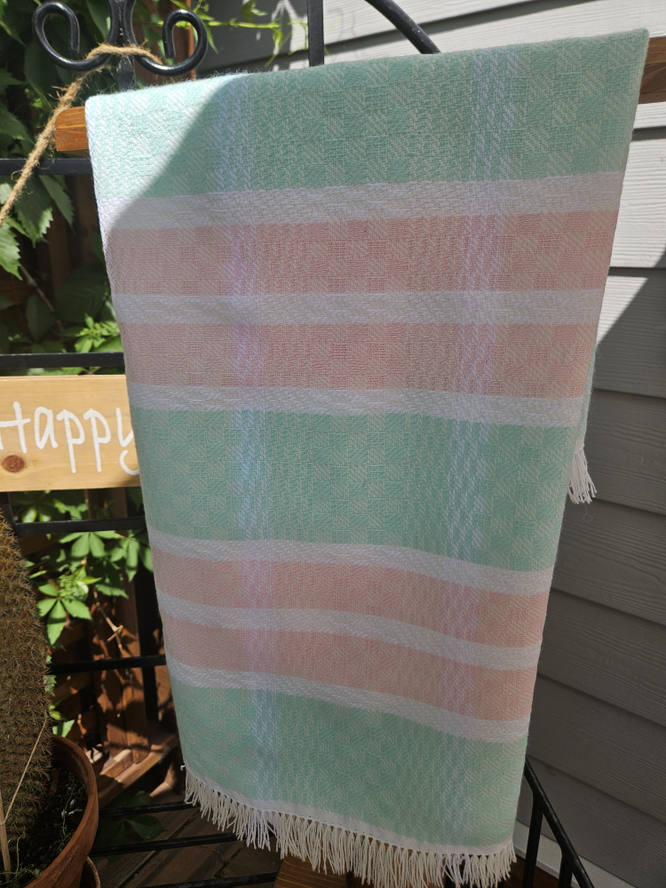 Handwoven Pastel Striped Blanket - photo 3
