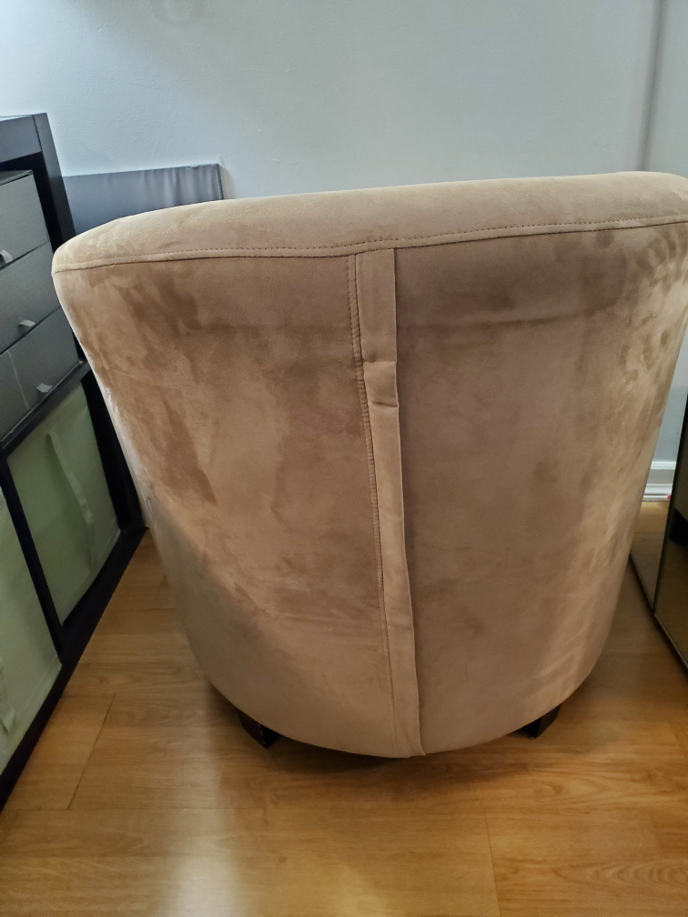 Beige Barrel Accent Chair - photo 4