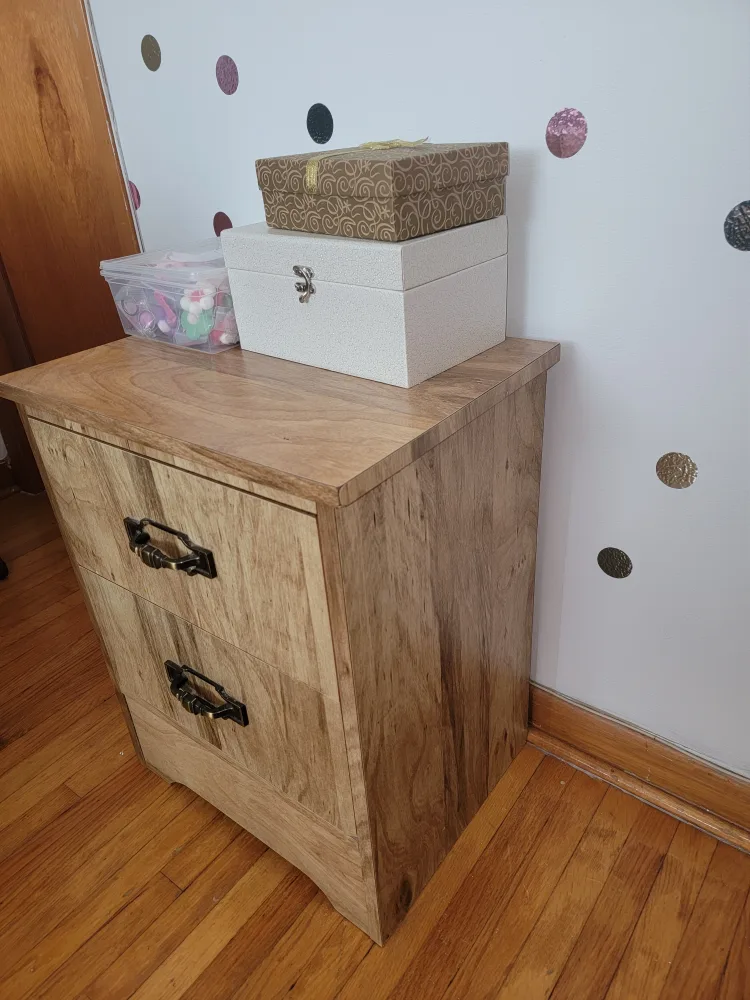 Wood Finish 3-Drawer Nightstand thumbnail